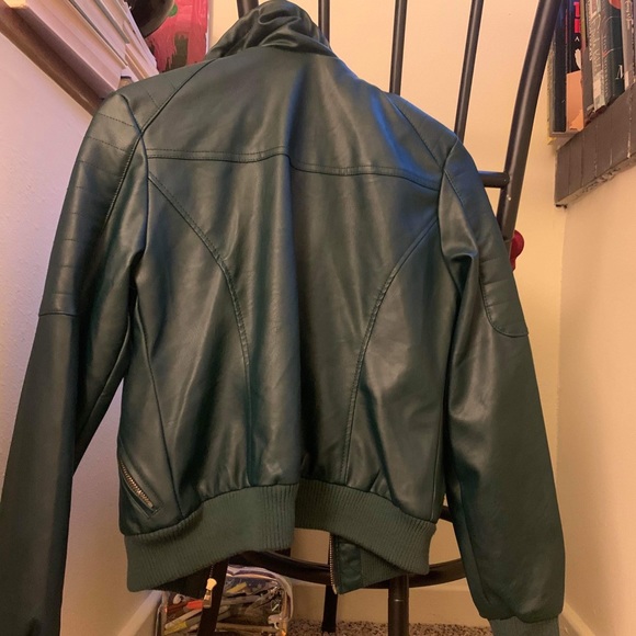 Green leather bomber - Picture 2 of 5
